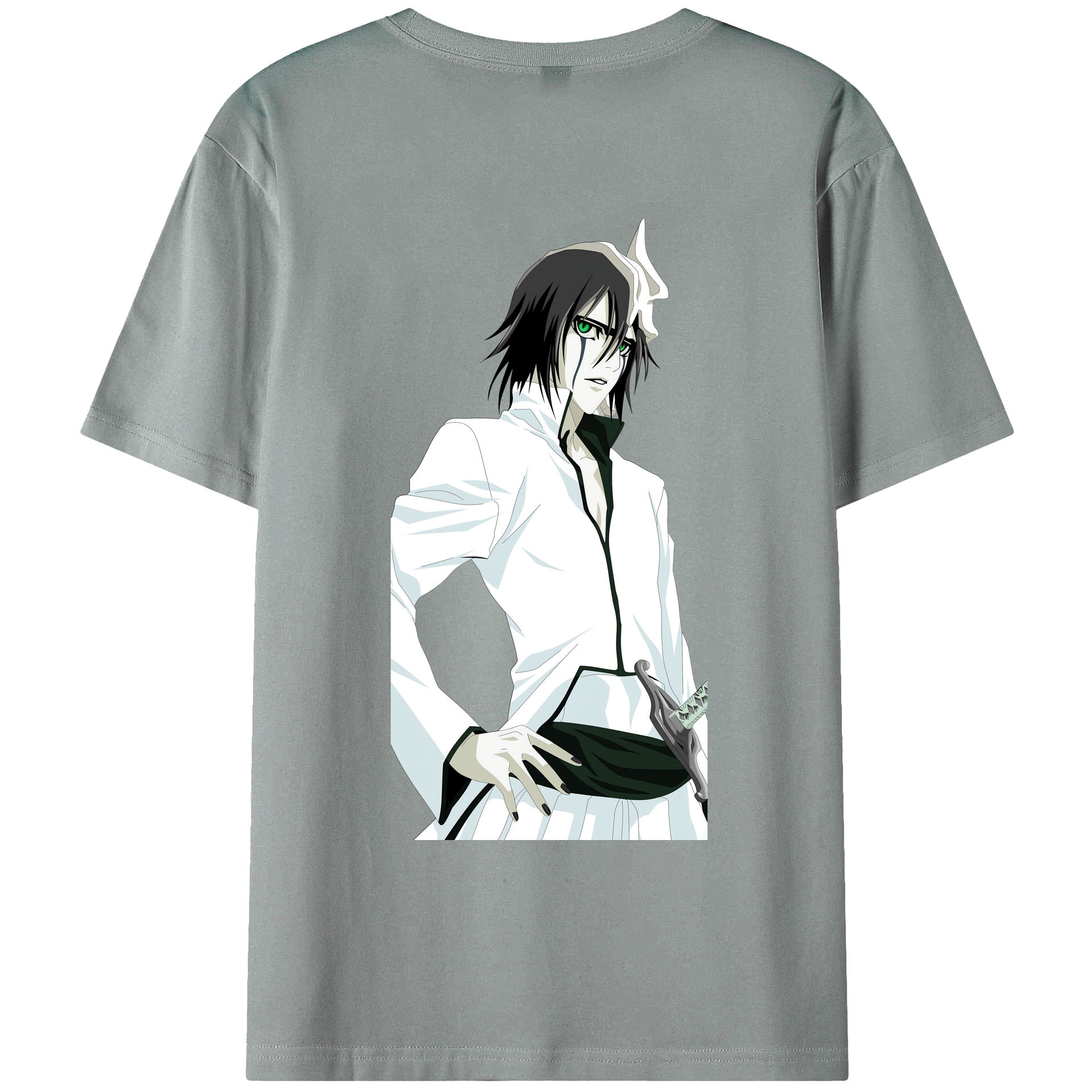 （画像用） ブリーチ ウルキオラ·シファー BLEACH Ulquiorra cifer 綿100％ メンズ半袖Tシャツ（バックプリント） 通気性
